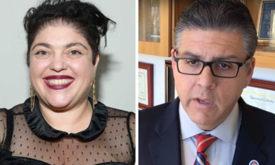 Portraits of Fresno State professor Randa Jarrar, left, and University President Joe Castro, right