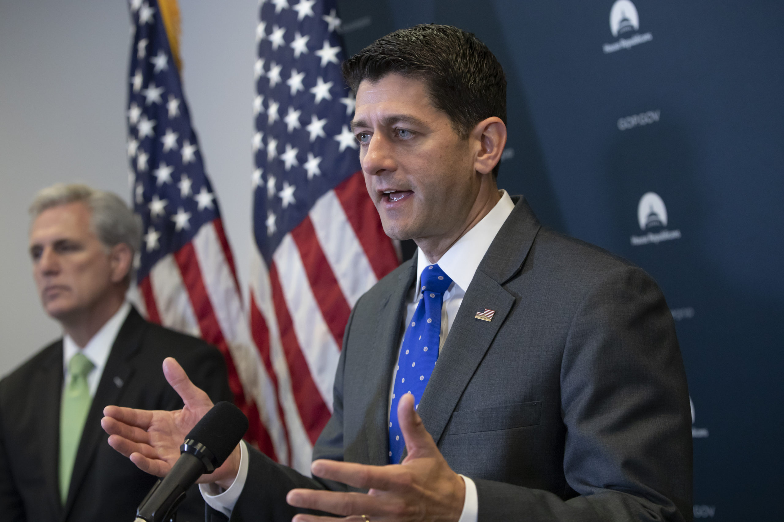 AP Photo of House Speaker Paul Ryan, right, and House Majority Leader Kevin McCarthy