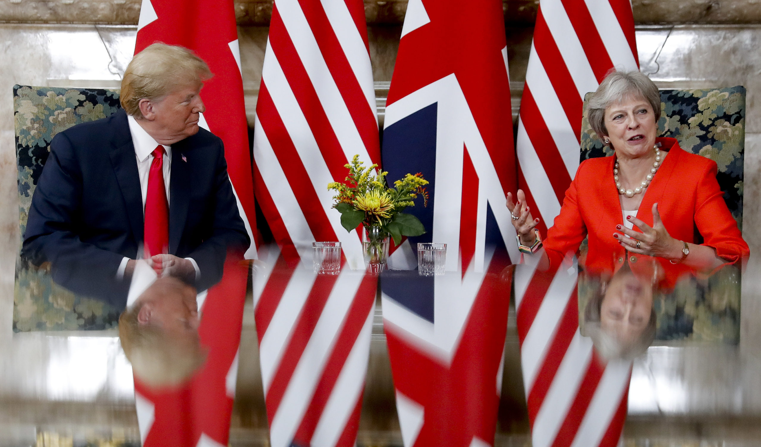 Photo of Donald Trump and Theresa May