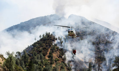 Photo of helicopter fighting Ferguson Fire
