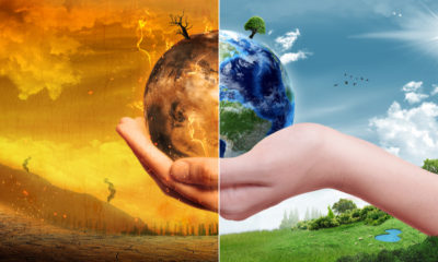Photo illustration depicting impacts of climate change
