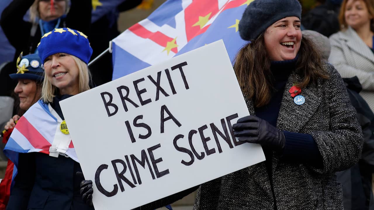 Photo of campaigners demonstrating in London, UK