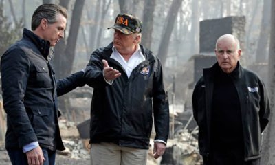 Photo of Gavin Newson, Jerry Brown, and Donald Trump