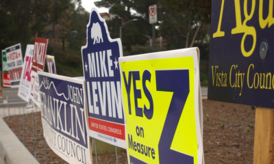 Photo of political signs in California
