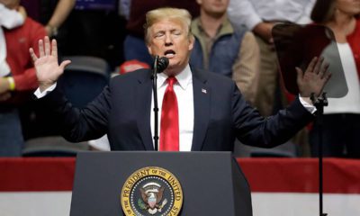 Photo of President Donald Trump speaking at a rally in Tennessee