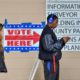 Photo of voters waiting in line to vote in the 2018 Midterm Election