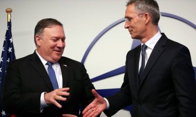Photo of U.S. Secretary of State Mike Pompeo and NATO Secretary General Jens Stoltenberg