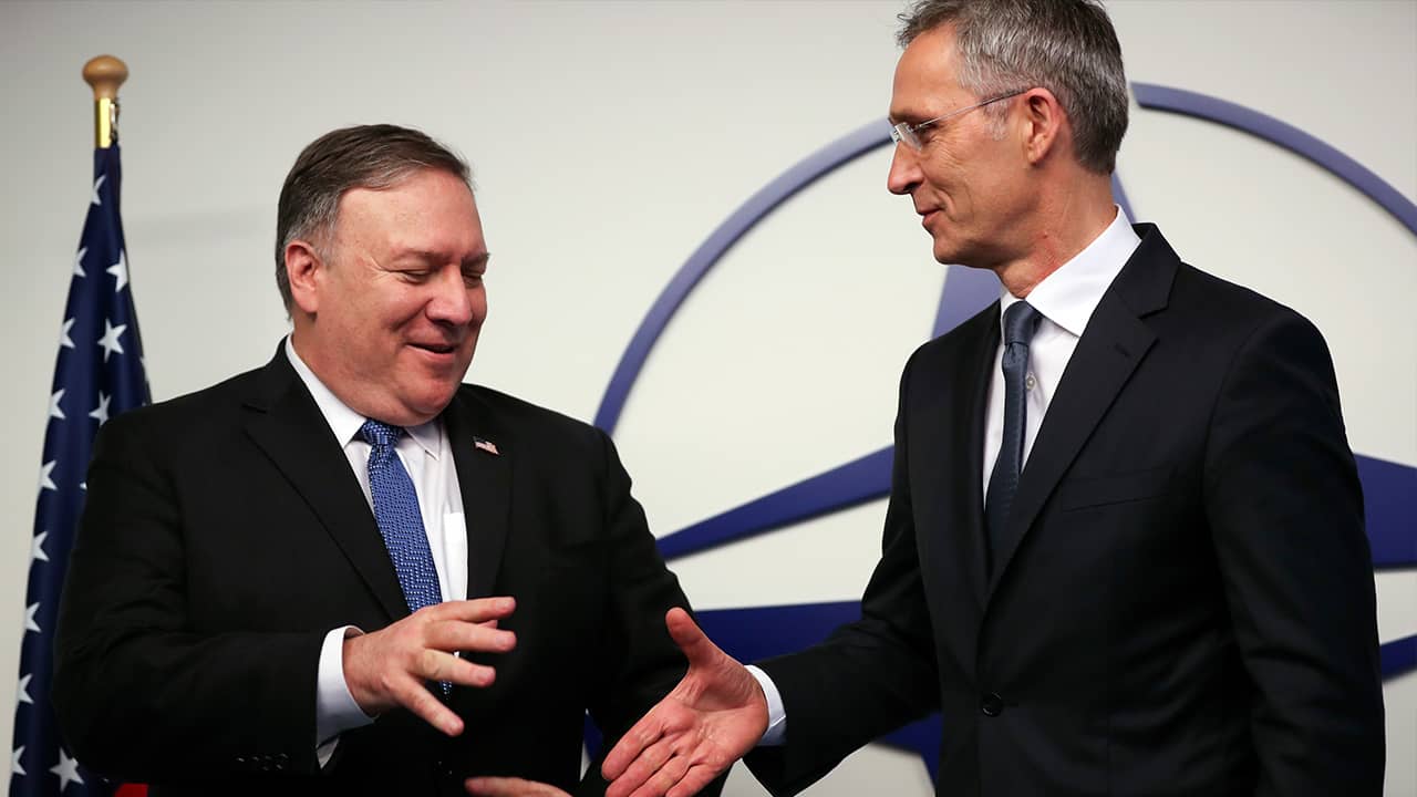 Photo of U.S. Secretary of State Mike Pompeo and NATO Secretary General Jens Stoltenberg