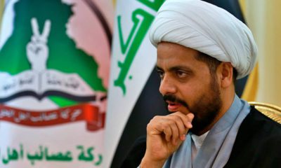 Photo of Qais al-Khazali, the leader of the militant Shiite group Asaib Ahl al-Haq