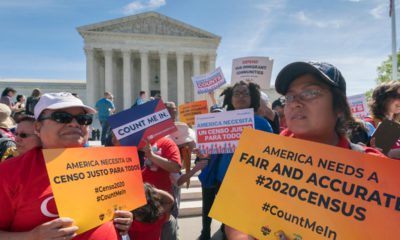Protesters rally outside of U.S. Supreme Court as justices hear arguments on including a citizenship question in the 2020 census.