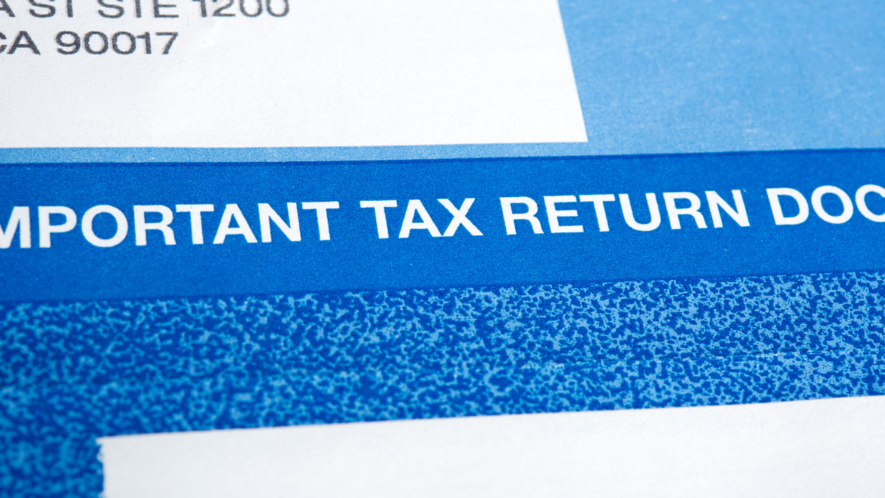 Image of tax return document sent by mail
