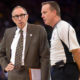 Photo of Golden State Warriors assistant coach Ron Adams and an NBA referee