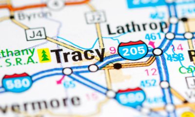 Photo of map showing Tracy, CA