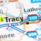 Photo of map showing Tracy, CA