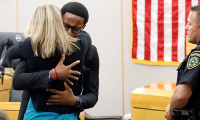 Photo of Amber Guyger hugging Brandt Jean