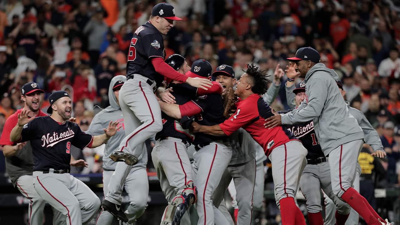 Photo of Washington Nationals after winning the World Series