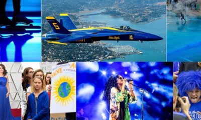 Photo of a combination of photos highlighting the Pantone color of the year: Classic Blue