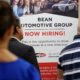 Photo of people in line at a job fair