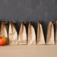 Photo of school lunches against a blackboard