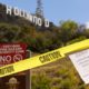 Photo of a closed sign at the Hollywood sign