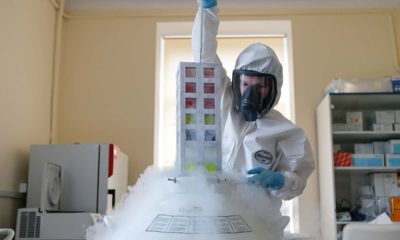 Photo of an employee with a coronavirus vaccine