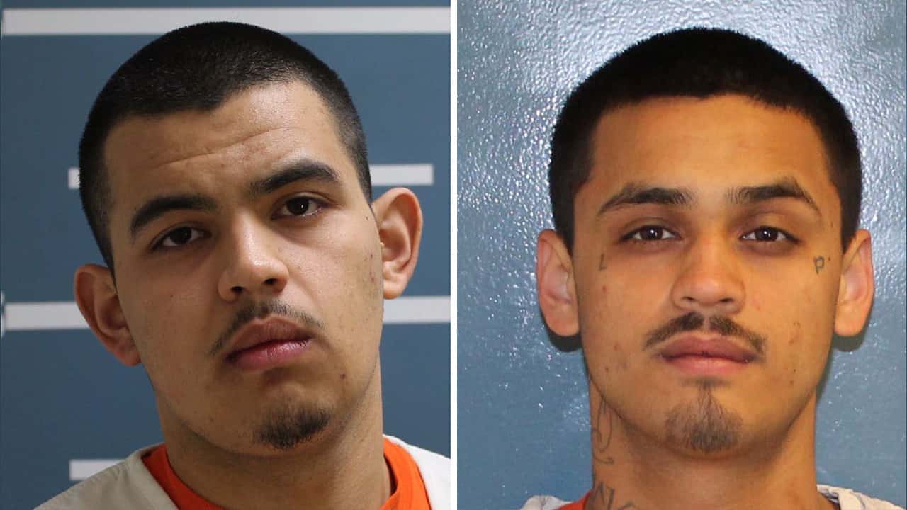 Booking photos of Cesar Raya and Vincent Lopez-Prado